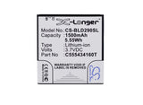 Battery for BLU D290i C555434160T 3.7V Li-ion 1500mAh / 5.55Wh