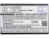 Battery for BLU D090U C785039200T 3.7V Li-ion 1800mAh / 6.66Wh