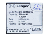 Battery for BLU L120 C706043200L, C706043200T 3.7V Li-ion 2000mAh / 7.40Wh