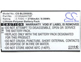 Battery for BLU Dash X Plus C105440270P 3.7V Li-Polymer 2700mAh / 9.99Wh
