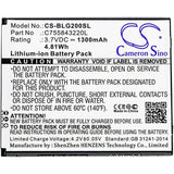 Battery for BLU S0250UU C755843220L 3.7V Li-ion 1300mAh / 4.81Wh