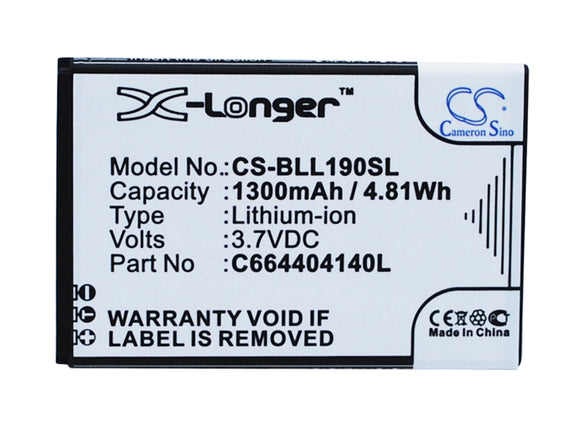 Battery for BLU L190U C664404140L, C664404140T 3.7V Li-ion 1300mAh / 4.81Wh