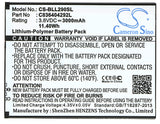 Battery for BLU L290U C836404292L 3.8V Li-Polymer 3000mAh / 11.40Wh