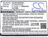 Battery for BLU N010 C776040200L 3.7V Li-ion 1300mAh / 4.81Wh