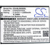 Battery for BLU S0350WW C806242250L 3.8V Li-ion 2300mAh / 8.74Wh