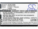 Battery for BLU Tank Li C654362190T 3.7V Li-ion 1700mAh / 6.29Wh