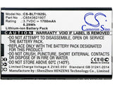 Battery for BLU T192 C654362190T 3.7V Li-ion 1700mAh / 6.29Wh