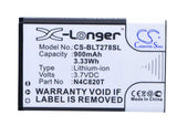 Battery for BLU Tank II N4C600T, N4C820T, N5C600T, N5C900T 3.7V Li-ion 900mAh / 