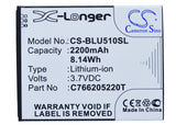 Battery for BLU Studio 5.3 II C766205220T 3.7V Li-ion 2200mAh / 8.14Wh