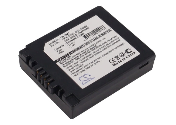 Battery for Panasonic DMC-FZ5 CGA-S002, CGA-S002A, CGA-S002A/1B, CGA-S002E, CGA-