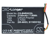 Battery for Barnes & Noble BNTV350 DR-NK03, MLP305787, S11ND018A 3.7V Li-Polymer