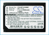 Battery for Samsung NX200 BP-1030, ED-BP1030 7.4V Li-ion 800mAh / 5.9Wh