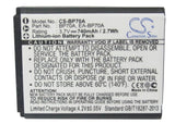 Battery for Samsung MV800 BP-70A, BP-70EP, EA-BP70A, SLB-70A 3.7V Li-ion 740mAh 