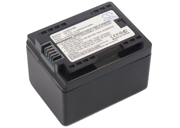 Battery for Canon IXIA HF R306 BP-727 3.6V Li-ion 2400mAh / 8.64Wh