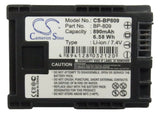 Battery for Canon Vixia HF11 BP-809, BP-809/B, BP-809/S 7.4V Li-ion 890mAh