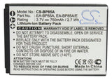 Battery for Samsung ST200F BP85A, EA-BP85A, EA-BP85A/E 3.7V Li-ion 750mAh / 2.7W