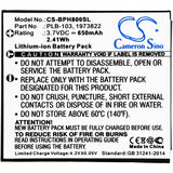 Battery for Bang & Olufsen BeoPlay H8 1973822, PLB-103 3.7V Li-ion 650mAh / 2.41