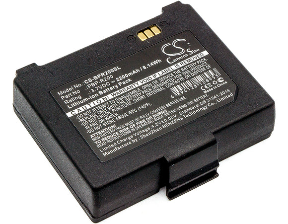 Battery for Bixolon SPP-R200 K409-00007A, PBP-R200 3.7V Li-ion 2200mAh / 8.14Wh