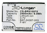 Battery for Blackberry Pearl 9100 30130001RM, BAT-24387-003, F-M1 3.7V Li-ion 24