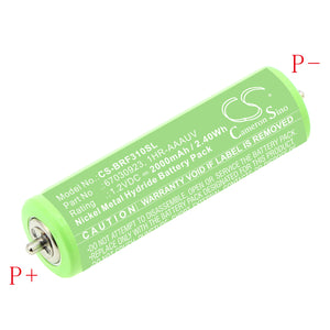 Battery for Panasonic ES8162  HFR-AA1100, HR 15/50, WER1411L2508 1.2V Ni-MH 2000