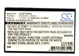 Battery for Globalsat BT-821 NTA2236 3.7V Li-ion 1800mAh / 6.66Wh