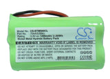 Battery for Uniross BC102910 88C, BC102910, CP002, CP52, NC2046 2.4V Ni-MH 1200m