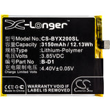 Battery for VIVO X20A B-D1 3.85V Li-Polymer 3150mAh / 12.13Wh