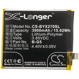 Battery for VIVO X27A  B-G5 3.85V Li-Polymer 3900mAh / 15.02Wh