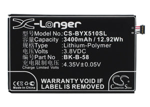 Battery for BBK VIVO X510W BK-B-58 3.8V Li-Polymer 3400mAh / 12.92Wh