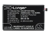 Battery for BBK Xplay X510 BK-B-58 3.8V Li-Polymer 3400mAh / 12.92Wh
