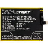 Battery for BBK VIVO Y53 B-C1 3.85V Li-Polymer 2500mAh / 9.63Wh