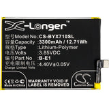 Battery for BBK VIVO Y71 B-E1, BK-B-E1 3.85V Li-Polymer 3300mAh / 12.71Wh
