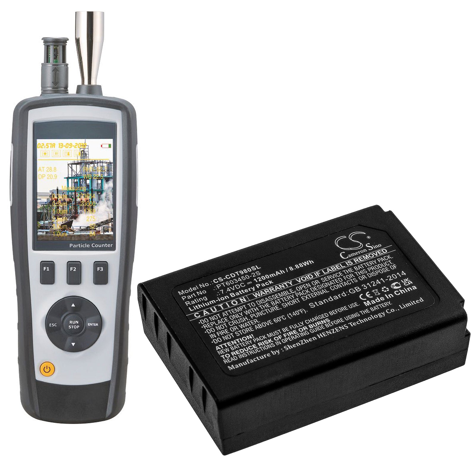 Battery for CEM DT-9883M PT603450-2S 7.4V Li-ion 1200mAh / 8.88Wh – Fusion  Battery