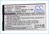 Battery for ZTE A310 3.7V Li-ion 850mAh / 3.1Wh