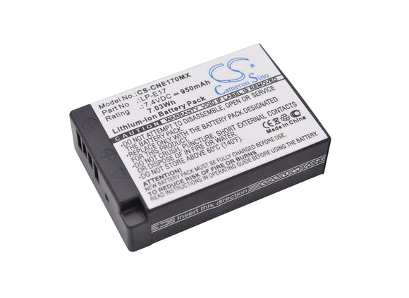 Battery for Canon EOS 750D LP-E17 7.4V Li-ion 950mAh / 7.03Wh