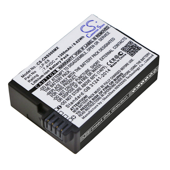 Battery for Canon EOS Rebel T5i LP-E8 7.4V Li-ion 1300mAh / 9.62Wh