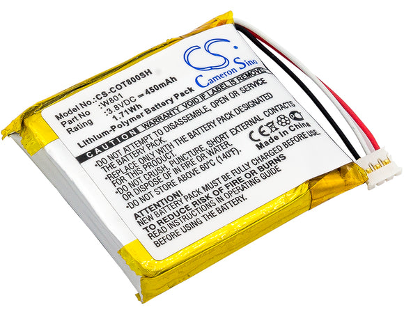 Battery for Codio K8 W801 3.8V Li-Polymer 450mAh / 1.71Wh