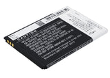 Battery for Coolpad 5216d CPLD-106, CPLD-111 3.7V Li-ion 1500mAh / 5.55Wh
