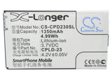 Battery for Coolpad 8688 CPLD-23 3.7V Li-ion 1350mAh / 4.99Wh