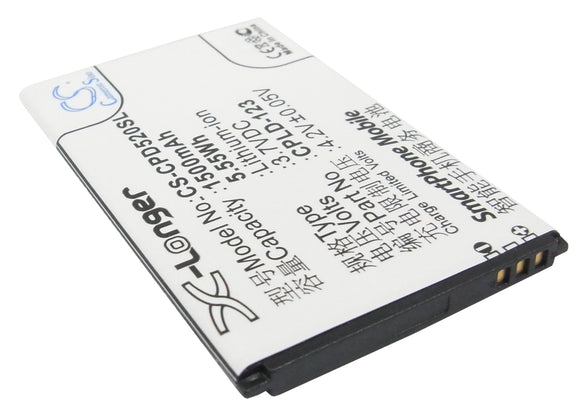 Battery for Coolpad 5200 CPLD-123 3.7V Li-ion 1500mAh / 5.55Wh