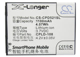 Battery for Coolpad 5210D CPLD-108 3.7V Li-ion 1100mAh / 4.07Wh