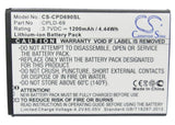 Battery for Coolpad 8809 CPLD-69 3.7V Li-ion 1200mAh / 4.44Wh