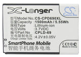 Battery for Coolpad 8809 CPLD-69 3.7V Li-ion 1500mAh / 5.55Wh