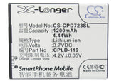 Battery for Coolpad 7232 CPLD-119 3.7V Li-ion 1200mAh / 4.44Wh