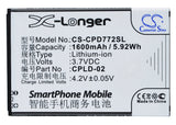 Battery for Coolpad 7728 CPLD-02 3.7V Li-ion 1600mAh / 5.92Wh