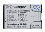 Battery for Coolpad 8010 CPLD-97 3.7V Li-ion 1200mAh / 4.44Wh
