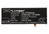 Battery for Coolpad X7 CPLD-358 3.8V Li-Polymer 2700mAh / 10.26Wh
