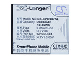 Battery for Coolpad 9070 CPLD-303 3.7V Li-ion 2800mAh / 10.36Wh