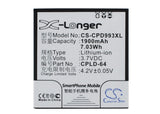 Battery for Coolpad W702 CPLD-64 3.7V Li-ion 1900mAh / 7.03Wh