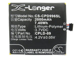 Battery for Coolpad 9960 CPLD-09 3.7V Li-Polymer 2000mAh / 7.40Wh